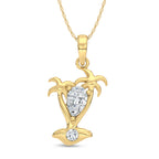 14K Yellow Gold Lab Grown Diamond 1/2 Ct.Tw.Fashion Pendant