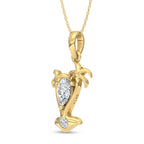 14K Yellow Gold Lab Grown Diamond 1/2 Ct.Tw.Fashion Pendant
