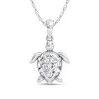 14K White Gold Lab Grown Diamond 1 Ct.Tw. Turtle Pendant