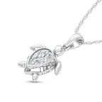 14K White Gold Lab Grown Diamond 1 Ct.Tw. Turtle Pendant
