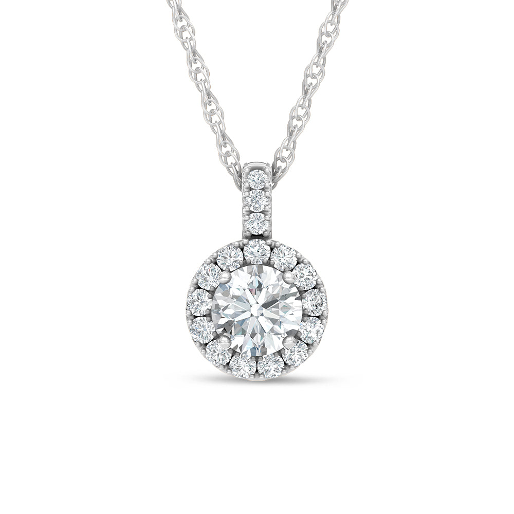 14K White Gold Lab Grown Diamond 3/4 Ct.Tw. Fashion Pendant