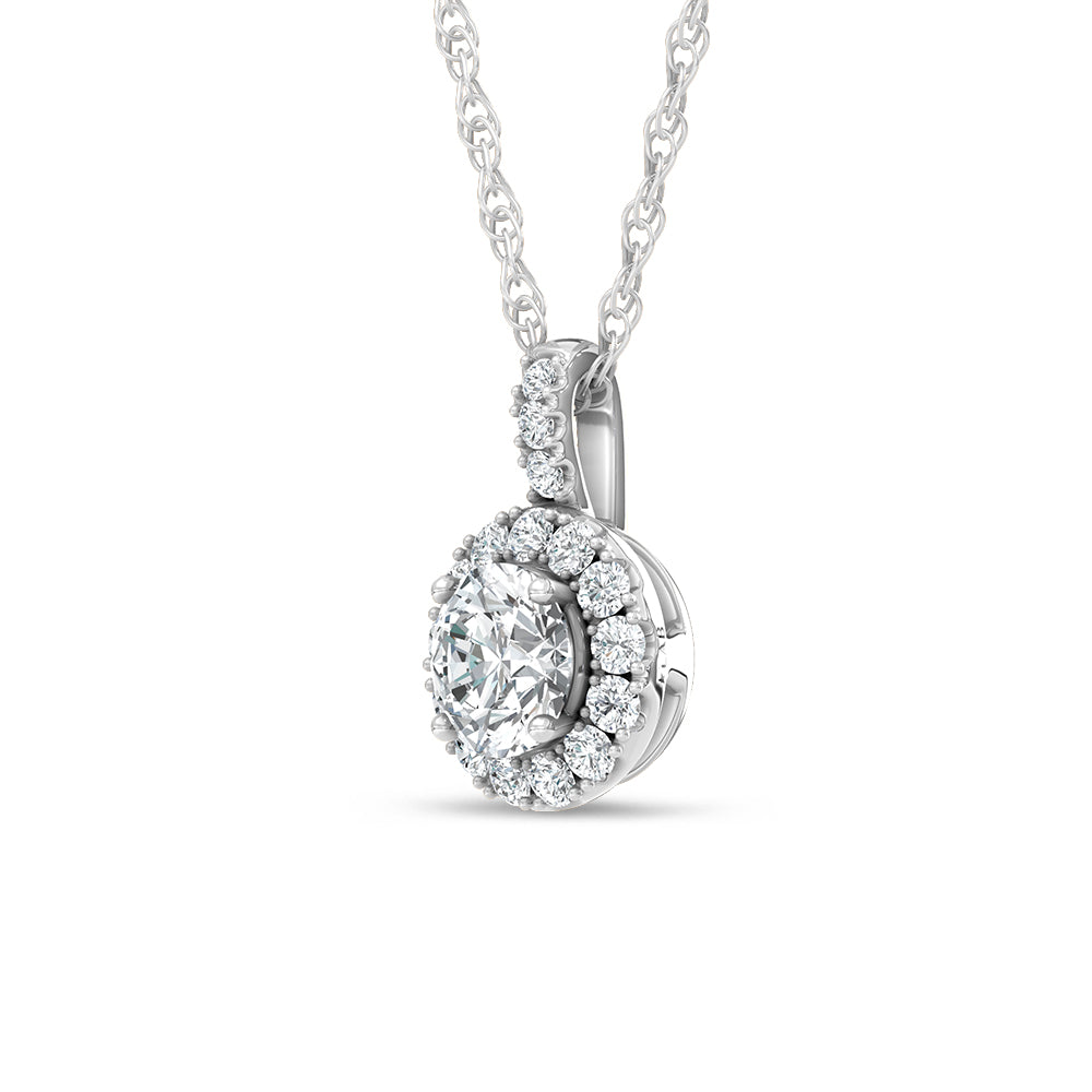 14K White Gold Lab Grown Diamond 3/4 Ct.Tw. Fashion Pendant
