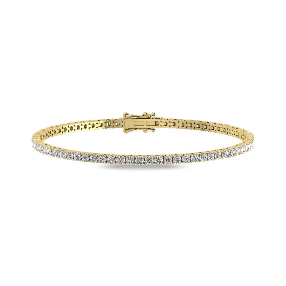 14K Yellow Gold Lab Grown Diamond 3Ct.Tw. Tennis Bracelet (7 Inches)