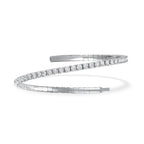 Lab Grown Diamond 2 Ct.Tw. Half Way Flexible Bangle in 14K White Gold (Size 6.75)