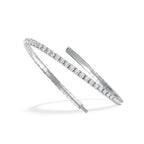 Lab Grown Diamond 3 Ct.Tw. Half Way Flexible Bangle in 10K White Gold (Size 6.75)