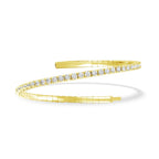 Lab Grown Diamond 4 Ct.Tw. Half Way Flexible Bangle in 14K White Gold (Size 6.75)