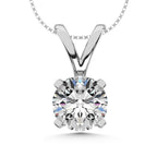 14K White Gold Lab Grown Diamond 2 Ct.Tw. Starlab Certified VS F+ Solitaire Pendant (Available in 0.10ct to 2ct)