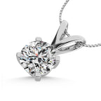 14K White Gold Lab Grown Diamond 2 Ct.Tw. Starlab Certified VS F+ Solitaire Pendant (Available in 0.10ct to 2ct)