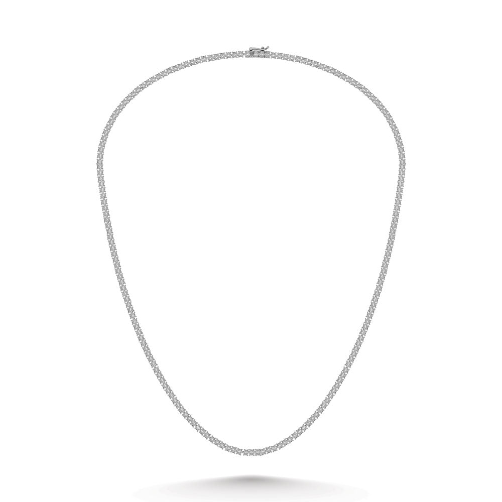 Sterling Silver Lab Grown Diamond 3 1/4 Ct.Tw. 4 Prong Illusion Necklace 22 Inch (10 CT Look)