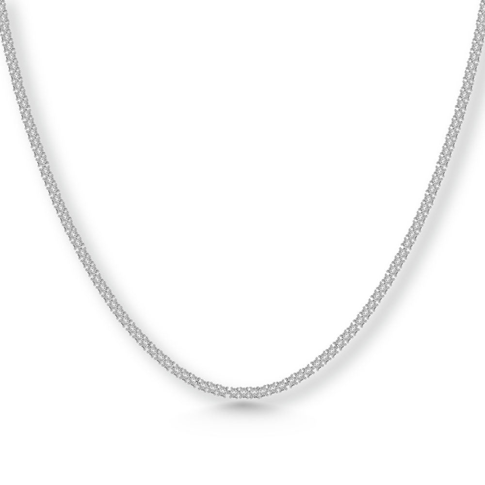 Sterling Silver Lab Grown Diamond 6 7/8 Ct.Tw. 4 Prong Illusion Necklace 24 Inch (15 CT Look)