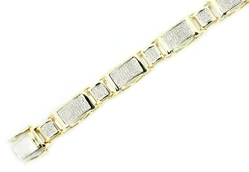 10KY 1.65CTW DIAMOND FANCY MENS BRACELET - 8.5