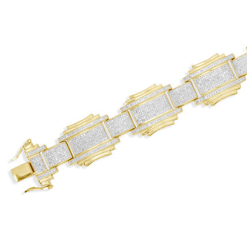 10KY 3.75CTW DIAMOND MENS BRACELET