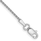 14K WG 1.0mm D/C Parisian Wheat Chain Anklet