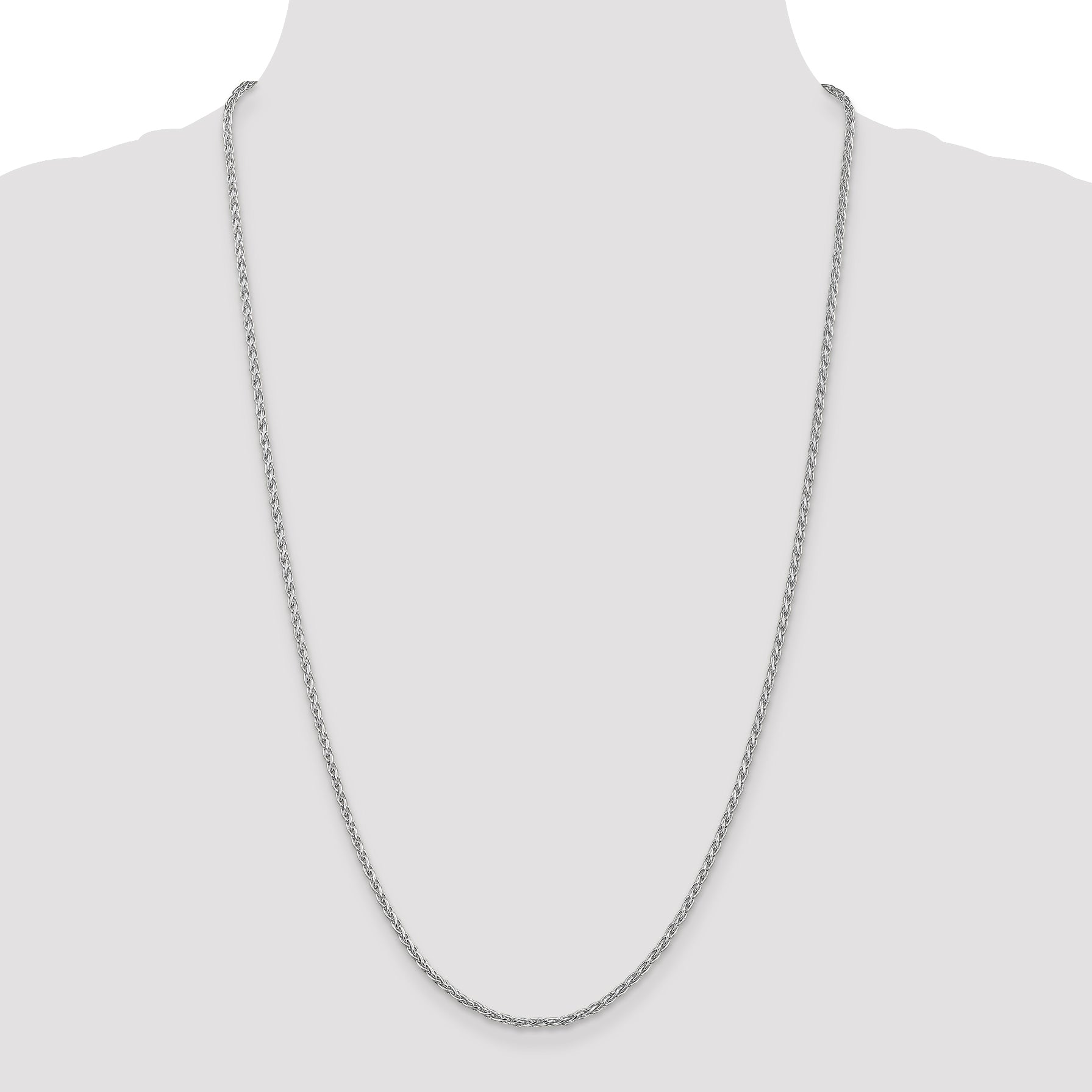 14k WG 2.25mm Parisian Wheat Chain