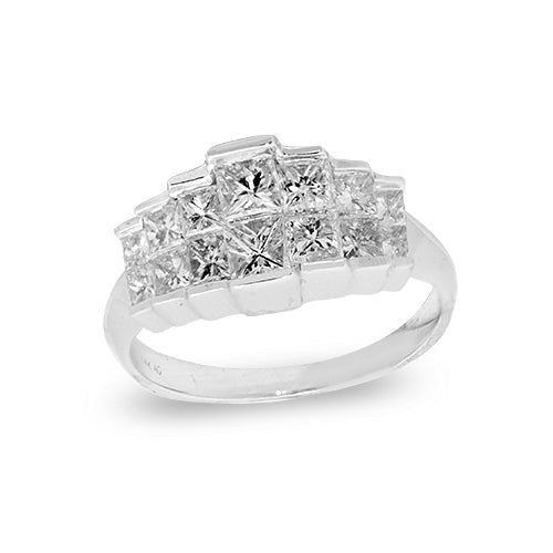 14KW 1.75CTW DIAMOND PYRAMID RING