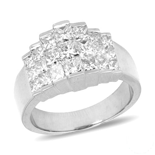 14KW 3.00CTW DIAMOND PYRAMID RING