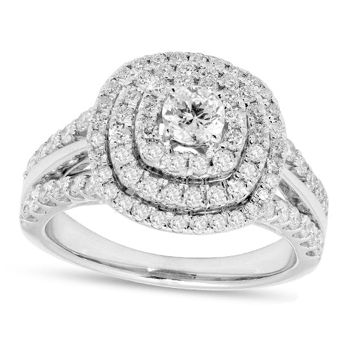 14KW 1.50CTW DIAMOND BRIDAL RING WITH DOUBLE HALO