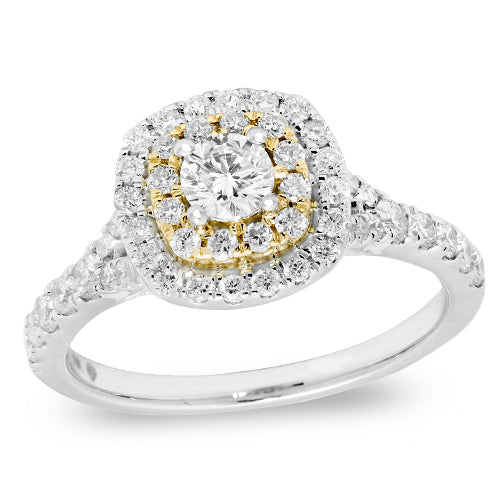 14KW+Y 1.00CTW DIAMOND FANCY RING [0.25CT CTR]