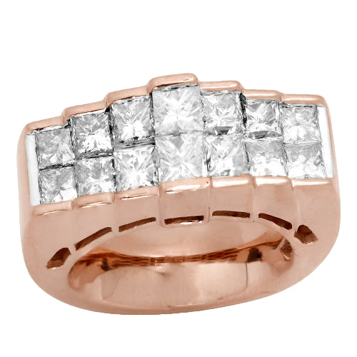 14KR 4.50CTW DIAMOND PYRAMID RING