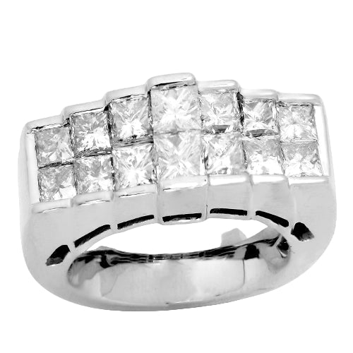 14KW 4.50CTW DIAMOND PYRAMID RING