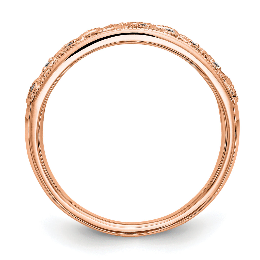 14K Rose Gold Diamond Band