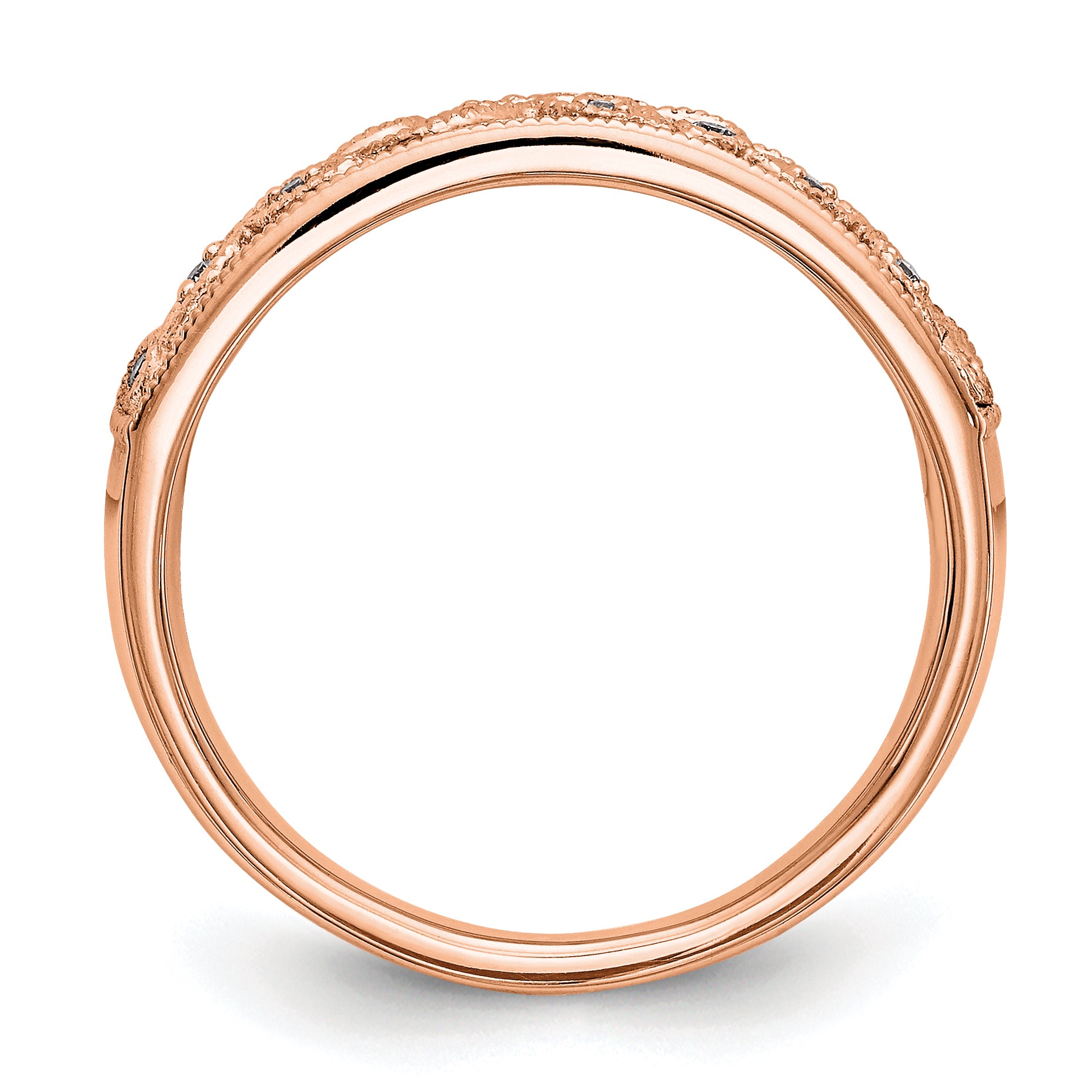 14K Rose Gold Diamond Band