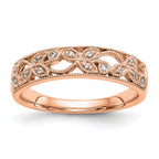 14K Rose Gold Diamond Band