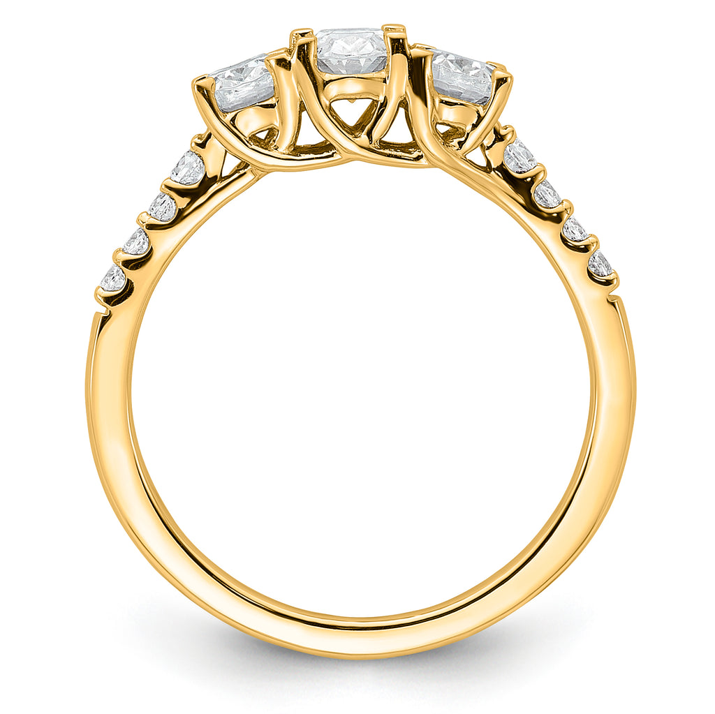 14K VS/SI+ G+ Lab Grown Diamond Complete 3-stone Ring
