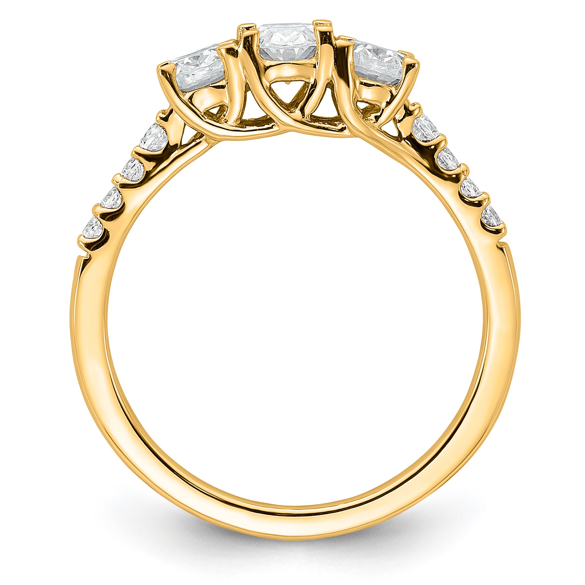 14K VS/SI+ G+ Lab Grown Diamond Complete 3-stone Ring