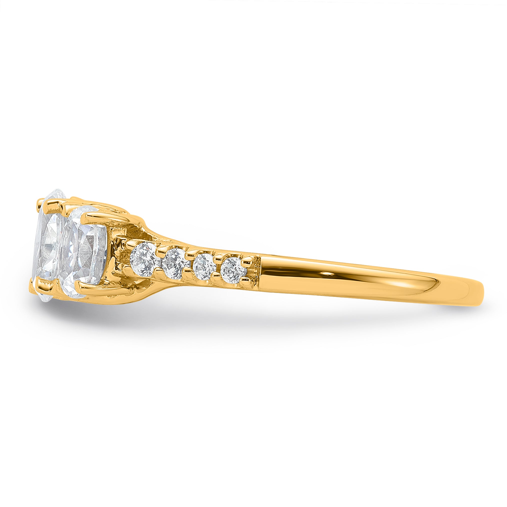 14K VS/SI+ G+ Lab Grown Diamond Complete 3-stone Ring