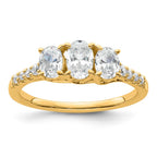 14K VS/SI+ G+ Lab Grown Diamond Complete 3-stone Ring