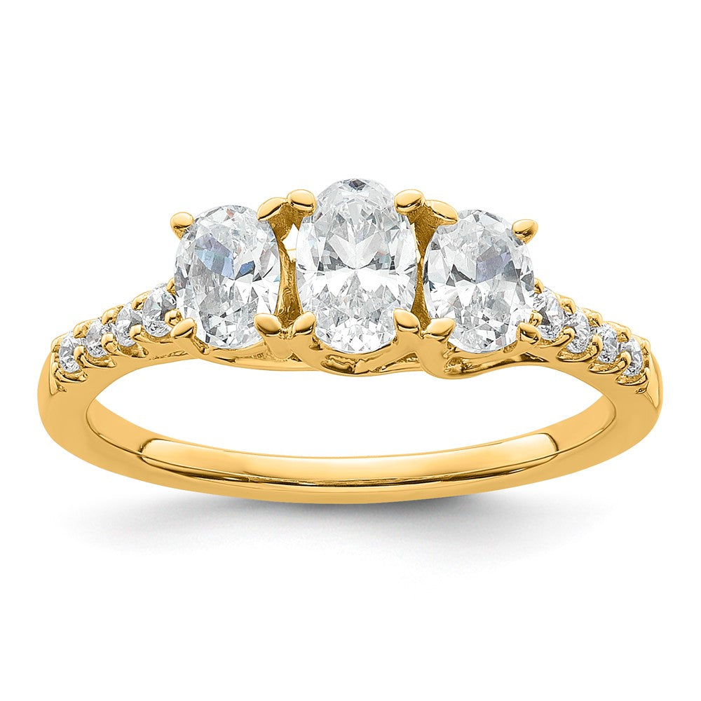 14K VS/SI+ G+ Lab Grown Diamond Complete 3-stone Ring