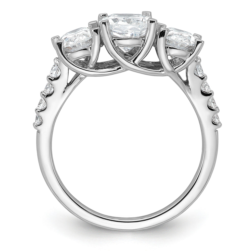 14K WG VS/SI+ G+ Lab Grown Diamond Complete 3-stone Ring