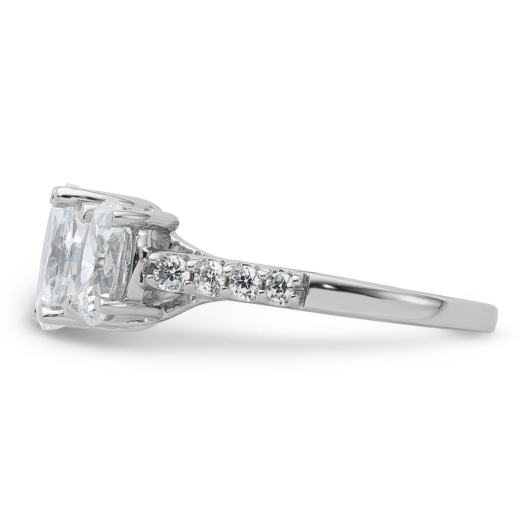 14K WG VS/SI+ G+ Lab Grown Diamond Complete 3-stone Ring