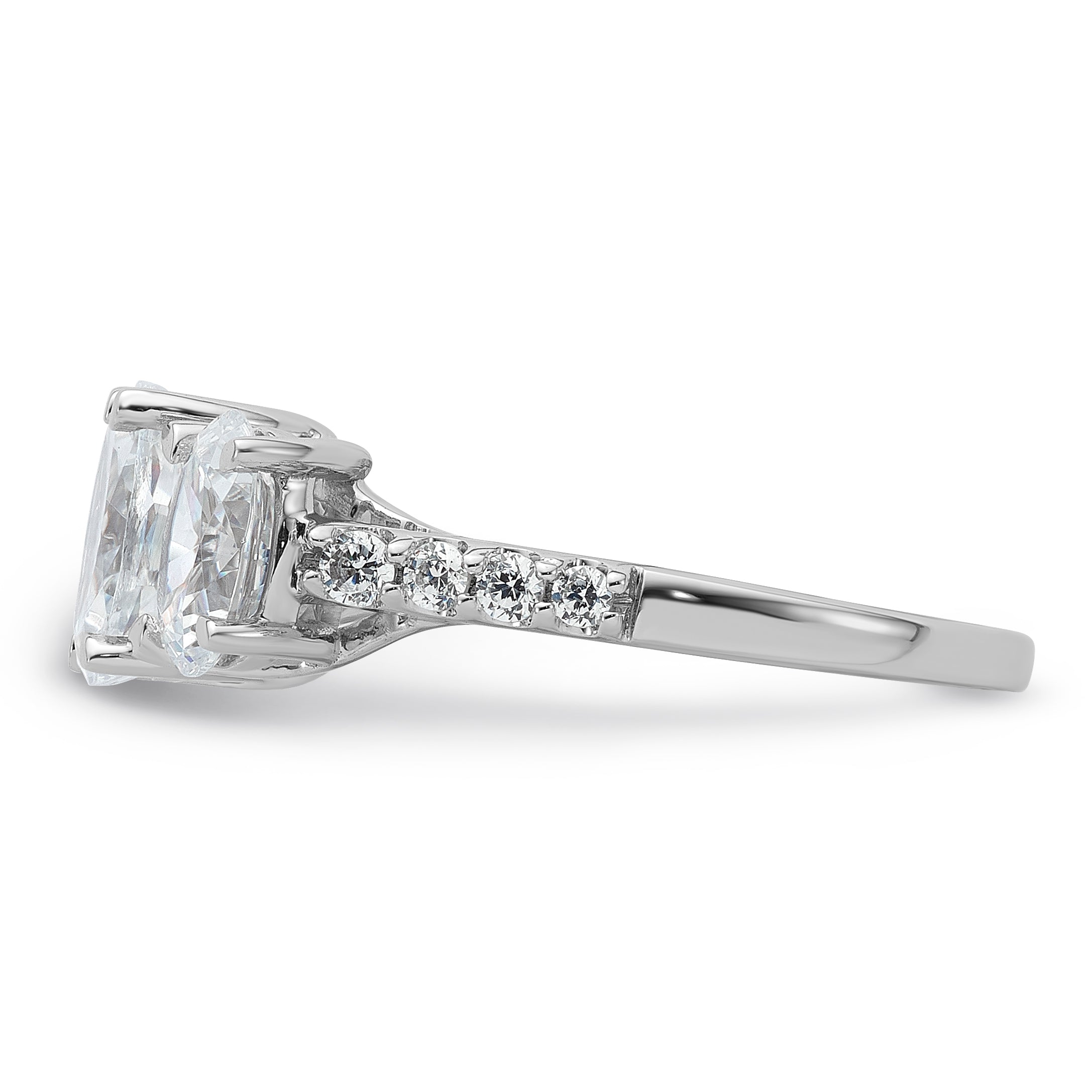 14K WG VS/SI+ G+ Lab Grown Diamond Complete 3-stone Ring