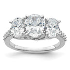 14K WG VS/SI+ G+ Lab Grown Diamond Complete 3-stone Ring