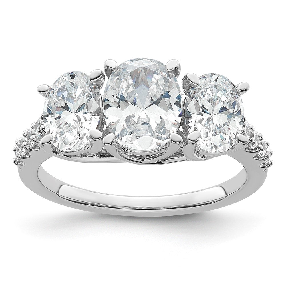 14K WG VS/SI+ G+ Lab Grown Diamond Complete 3-stone Ring