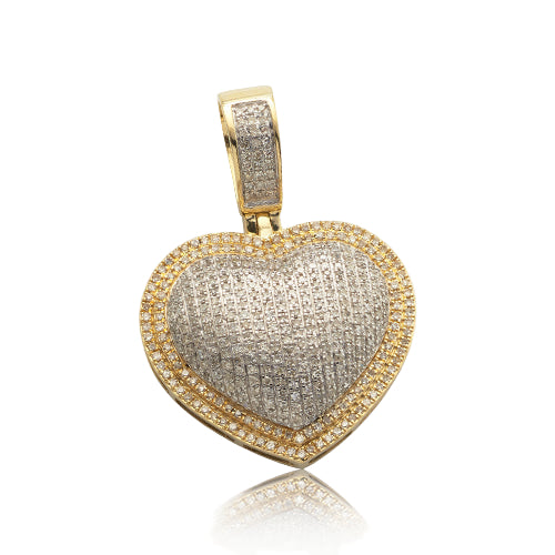 10KY 1.25CTW PUFF HEART PENDANT