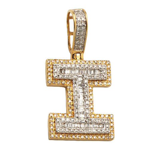 14KY 0.60 CTW DIAMOND INITIAL PENDANT 
