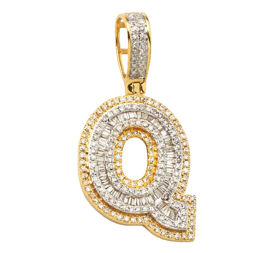 14KY 0.75 CTW DIAMOND INITIAL PENDANT 