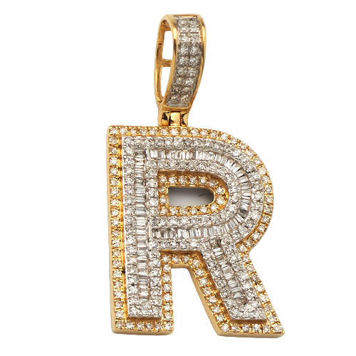 14KY 0.85 CTW DIAMOND INITIAL PENDANT 