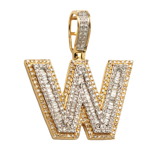14KY 1.00 CTW DIAMOND INITIAL PENDANT 