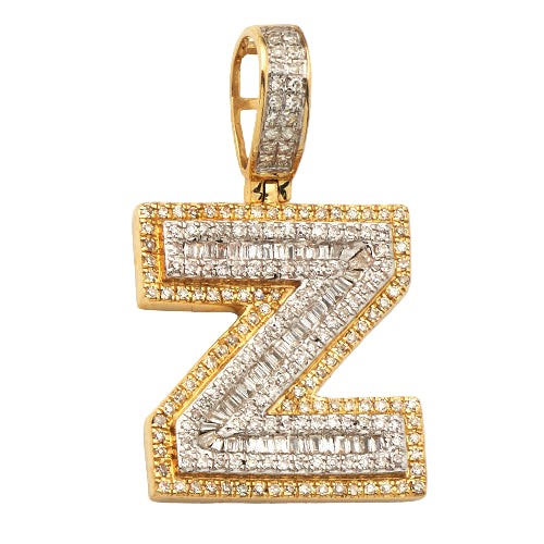 14KY 0.75CTW DIAMOND INITIAL PENDANT 
