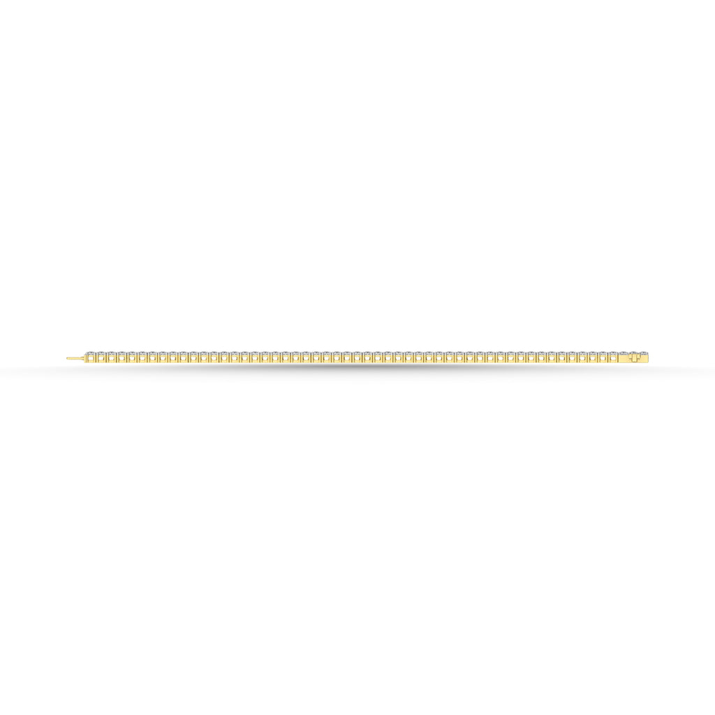 14K Yellow Gold 4 Ct.Tw. Diamond 4 Prong Illusion Tennies Bracelet