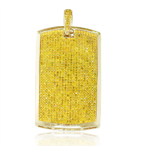 10KY 2.50CTW YELLOW DIAMOND DOGTAG PENDANT
